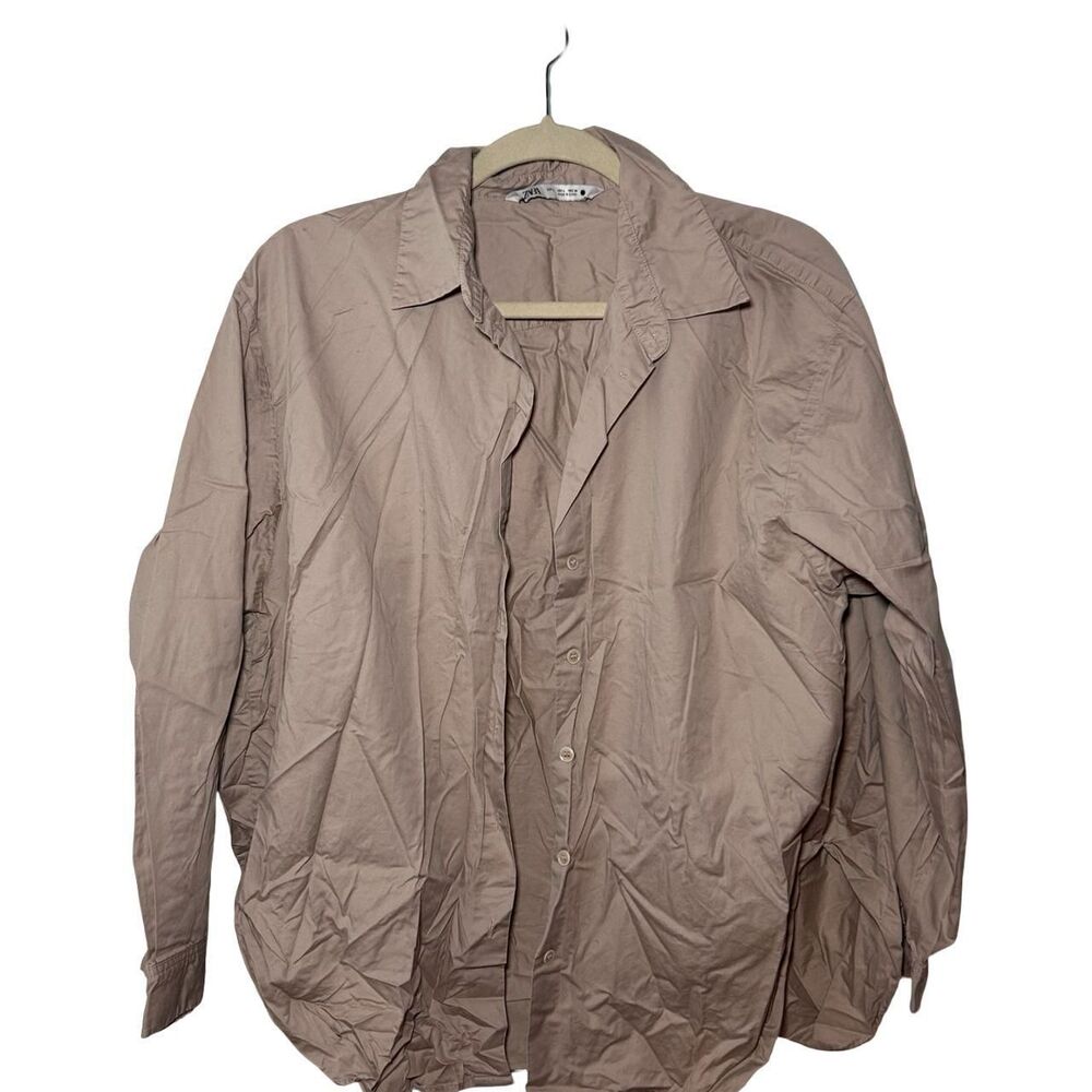 Zara Women's Tan and Brown Shirt